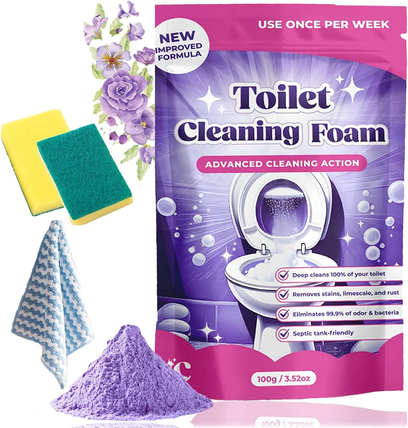 FizzClean toilet cleaning product packaging